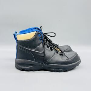 Nike Boots Boy 6 Womens 7.5 Black Leather Manoa LTR Ankle Hiking Combat Shoes